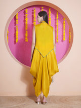 GOLDEN TIDE DHOTI DRAPE WITH WATERFALL SHRUG