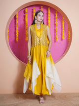 GOLDEN GLOW PRINCESS FLARE SEQUINNNED CAPE SET