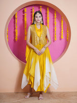 GOLDEN GLOW PRINCESS FLARE SEQUINNNED CAPE SET