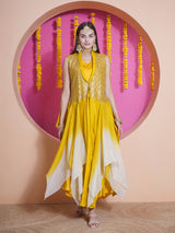 GOLDEN GLOW PRINCESS FLARE SEQUINNNED CAPE SET