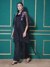 BLACK BOHO BEADED KAFTAN OVERLAY WITH CO-ORD SET