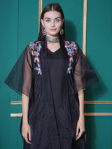 BLACK BOHO BEADED KAFTAN OVERLAY WITH CO-ORD SET