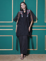 BLACK BOHO BEADED KAFTAN OVERLAY WITH CO-ORD SET