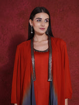 FLAME FALL CO-ORD WITH CAPE STYLE JACKET