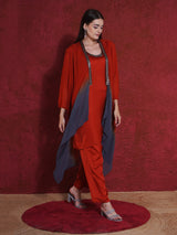 FLAME FALL CO-ORD WITH CAPE STYLE JACKET