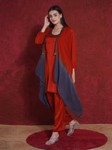 FLAME FALL CO-ORD WITH CAPE STYLE JACKET