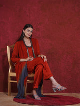 FLAME FALL CO-ORD WITH CAPE STYLE JACKET