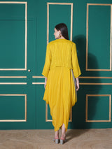 CITRINE CHARM SHRUG WITH DHOTI DRAPE GOWN