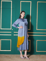 GREY GOLD JACKET LAYER DRESS