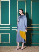 GREY GOLD JACKET LAYER DRESS