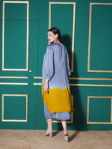 GREY GOLD JACKET LAYER DRESS