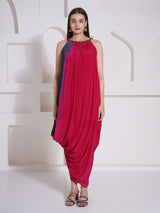 DUSKY ROSE SHRUG WITH DHOTI DRAPE GOWN