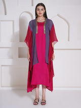 DUSKY ROSE KAFTAN CAPE WITH DRESS
