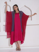 DUSKY ROSE KAFTAN CAPE WITH DRESS