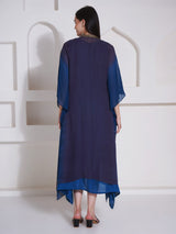 TEAL TITANIUM KAFTAN CAPE WITH DRESS