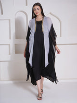 BLACK BRILLIANCE KAFTAN CAPE WITH DRESS