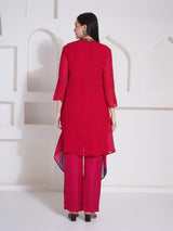 DUSKY ROSE CO-ORD WITH CAPE STYLE JACKET