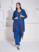 TEAL TITANIUM CO-ORD WITH CAPE STYLE JACKET