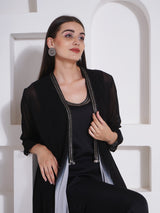 BLACK BRILLIANCE CO-ORD WITH CAPE STYLE JACKET