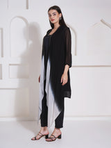 BLACK BRILLIANCE CO-ORD WITH CAPE STYLE JACKET