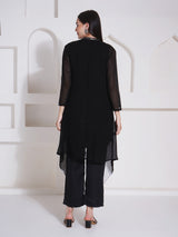 BLACK BRILLIANCE CO-ORD WITH CAPE STYLE JACKET