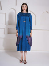 TEAL TITANIUM JACKET LAYER DRESS