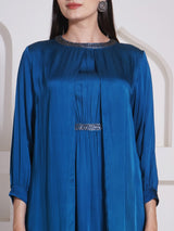 TEAL TITANIUM JACKET LAYER DRESS