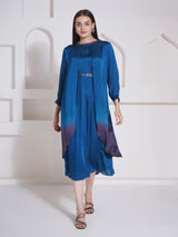 TEAL TITANIUM JACKET LAYER DRESS