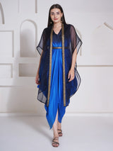 ROYAL RADIANCE DHOTI DRAPE WITH FREE FALL FUSION EMBROIDER CAPE
