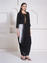 BLACK BRILLIANCE SHRUG WITH DHOTI DRAPE GOWN