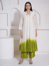 LIME LUXE DIP DYE A-LINE KURTA SET