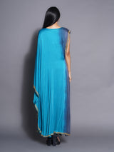 PEACOCK PHANTOM ONE SHOULDER DRAPE GOWN