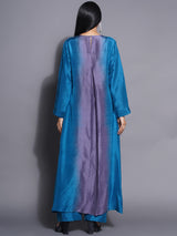 TEAL TITANIUM PIN-TUCK KURTA SET