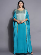 PEACOCK MIST LUNAR CURVE KAFTAN SET
