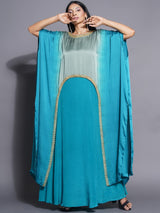 PEACOCK MIST LUNAR CURVE KAFTAN SET