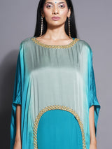 PEACOCK MIST LUNAR CURVE KAFTAN SET