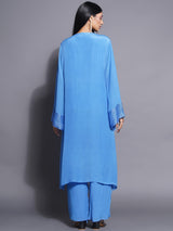 FROSTED SAPPHIRE FRONT GATHERED KURTA SET