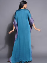 TEAL TITANIUM CELESTIA EMBLISHED KAFTAN SET