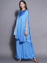 FROSTED SAPPHIRE ASYMMETRIC TOP CO-ORD SET