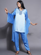 FROSTED SAPHHIRE SIDE TAIL CO-ORD SET