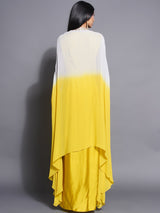 SNOWDRIFT EMBROIDERED CAPE WITH CITRINE SLIT GOWN