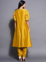 GOLDEN RUFFLE KURTA SET
