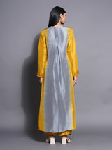 GOLDEN GREY PIN-TUCK KURTA SET