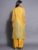 GOLDEN SAGE ASYMMETRIC DRAPE DRESS WITH OVERLAY