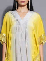 CITRINE CHARM PLEATED NECKLINE KAFTAN SET