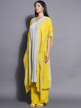 CITRINE CHARM PLEATED NECKLINE KAFTAN SET