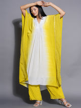 CITRINE CHARM PLEATED NECKLINE KAFTAN SET