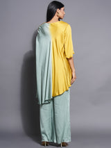 GOLDEN SAGE ASYMMETRIC TOP CO-ORD SET