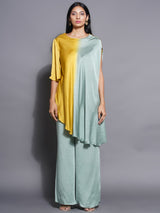 GOLDEN SAGE ASYMMETRIC TOP CO-ORD SET