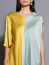 GOLDEN SAGE ASYMMETRIC TOP CO-ORD SET